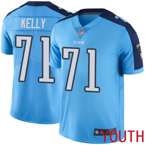Tennessee Titans Limited Light Blue Youth Dennis Kelly Jersey NFL Football #71 Rush Vapor Untouchable